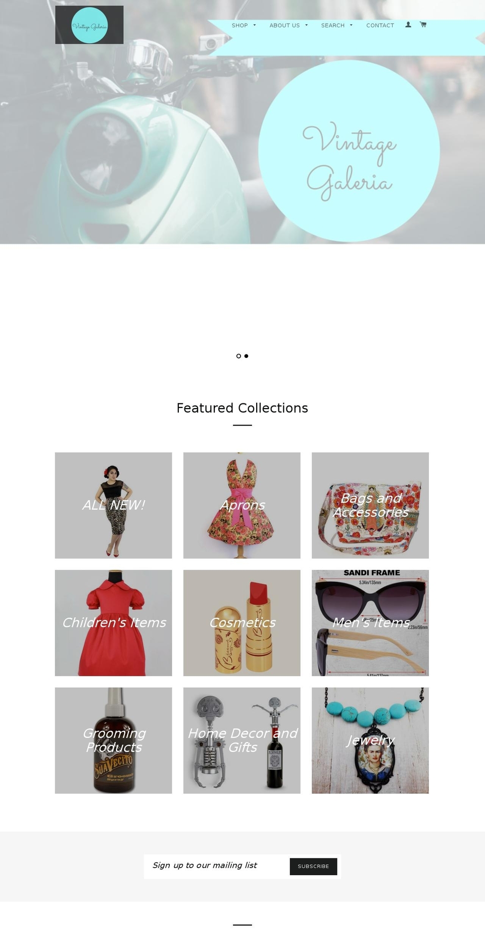 vintagegaleria.com shopify website screenshot