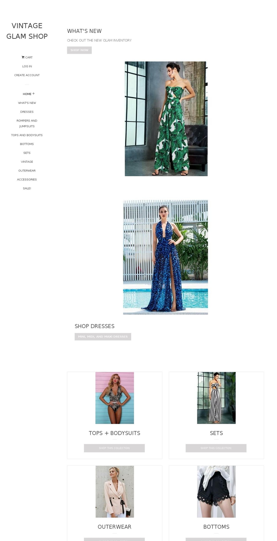 vintageglamshop.com — Shopify storefront screenshot