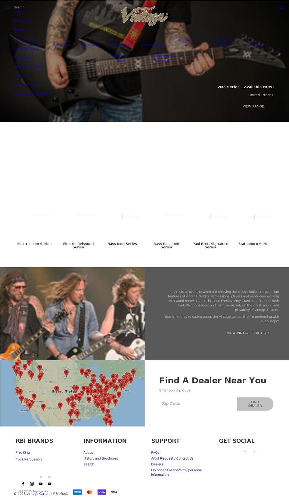 vintageguitarsus.com shopify website screenshot