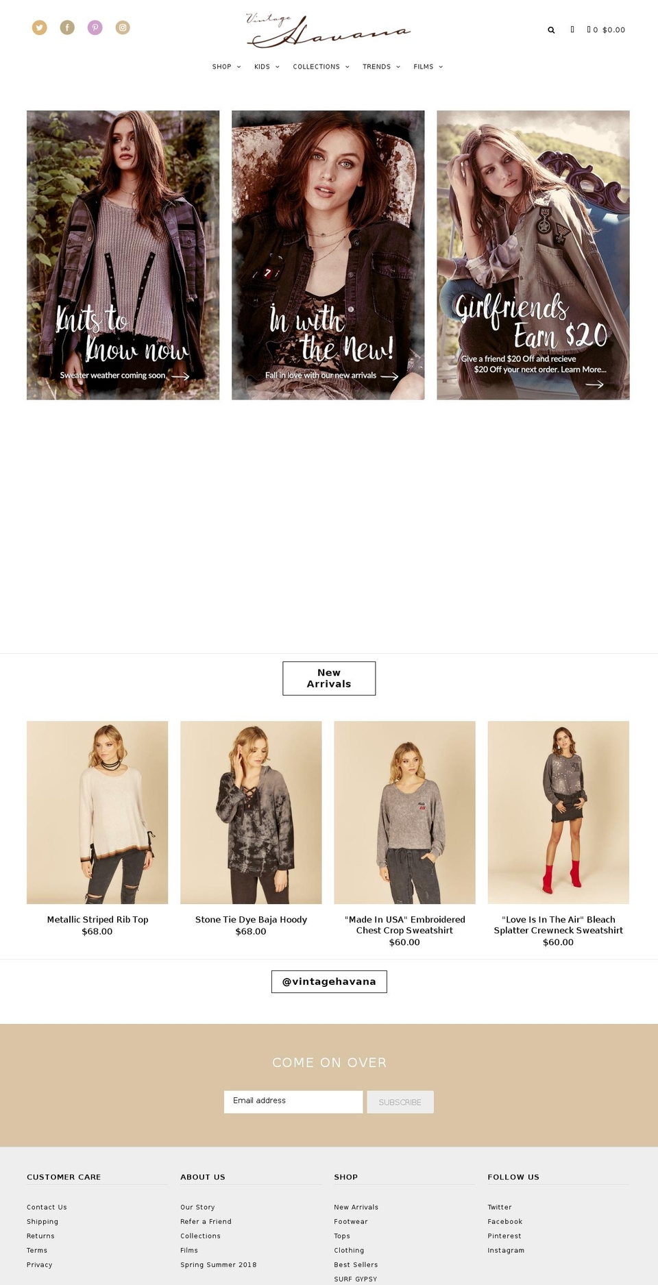 vintagehavana.com shopify website screenshot
