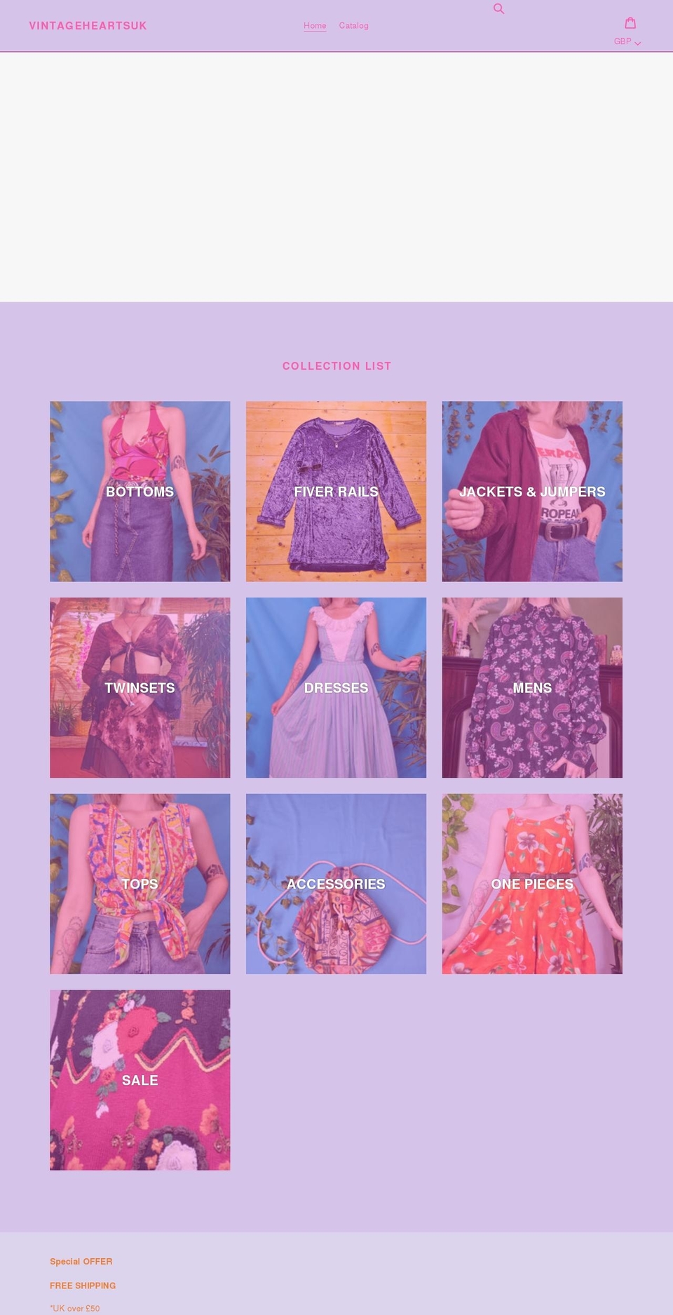 vintageheartsuk.com shopify website screenshot