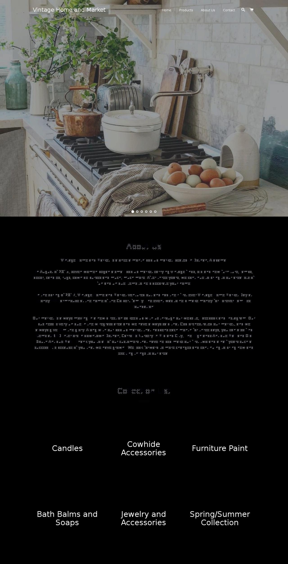 vintagehomeandmarket.com — Shopify storefront screenshot