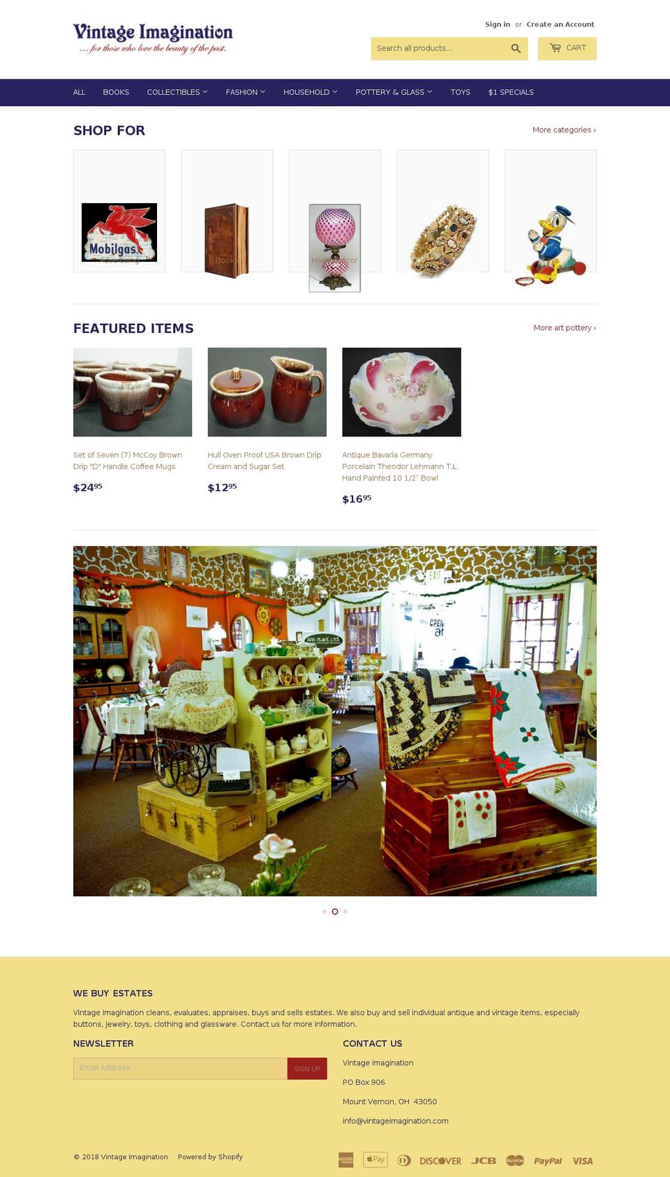 vintageimagination.com — Shopify storefront screenshot