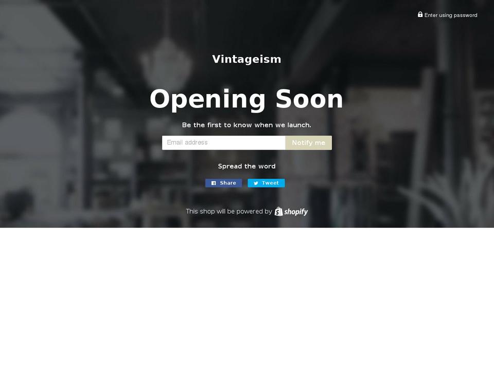 vintageism.com — Shopify storefront screenshot