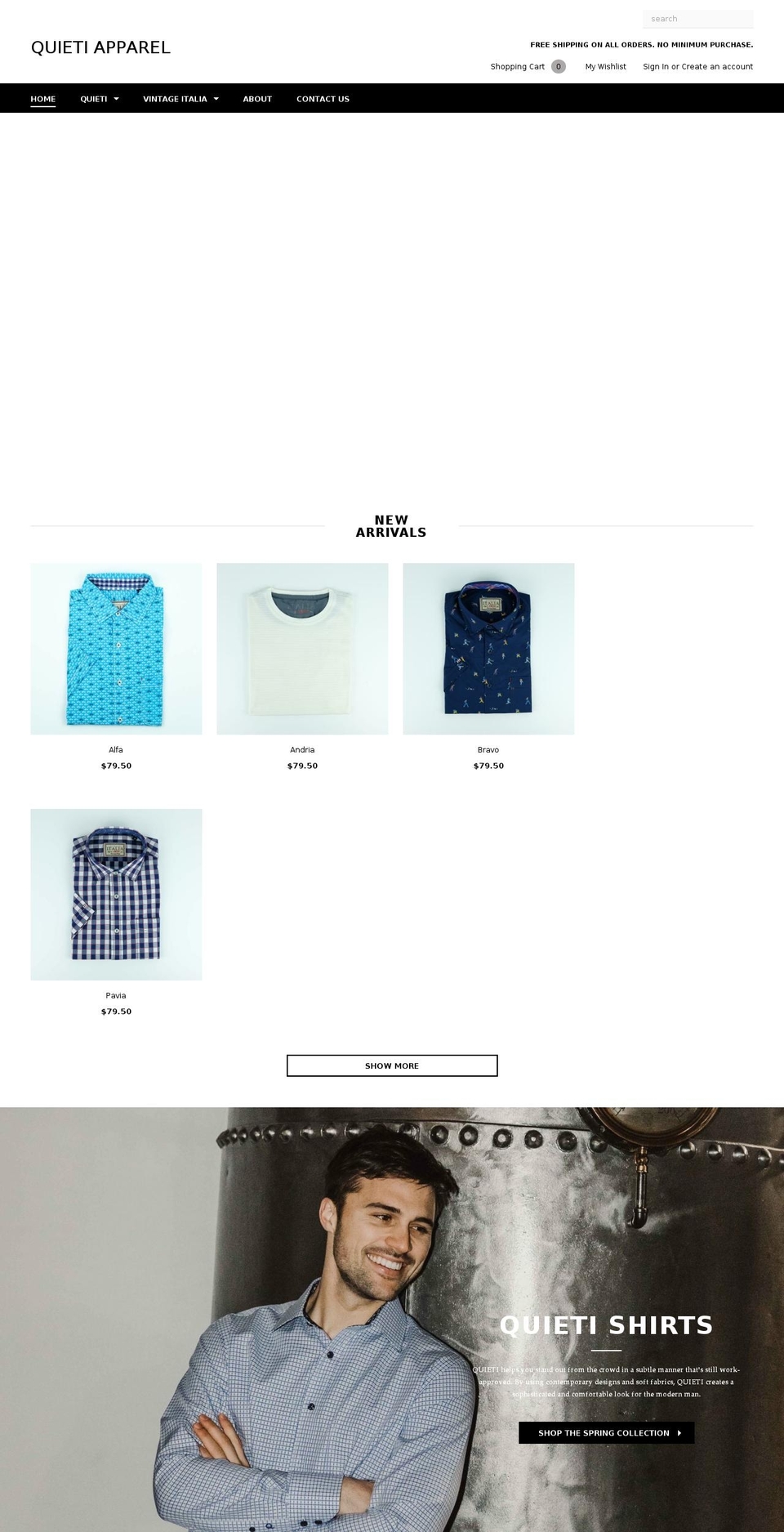 vintageitaliaapparel.com shopify website screenshot
