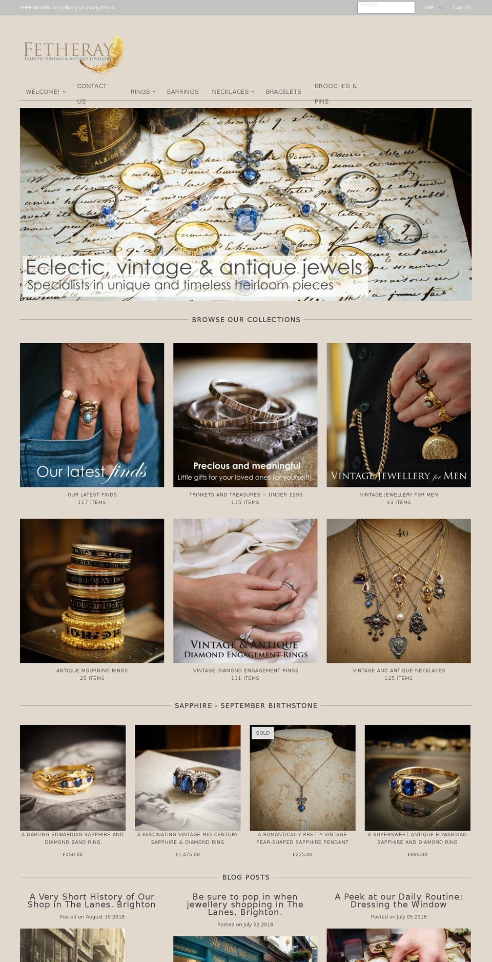 vintagejewellerybrighton.com shopify website screenshot