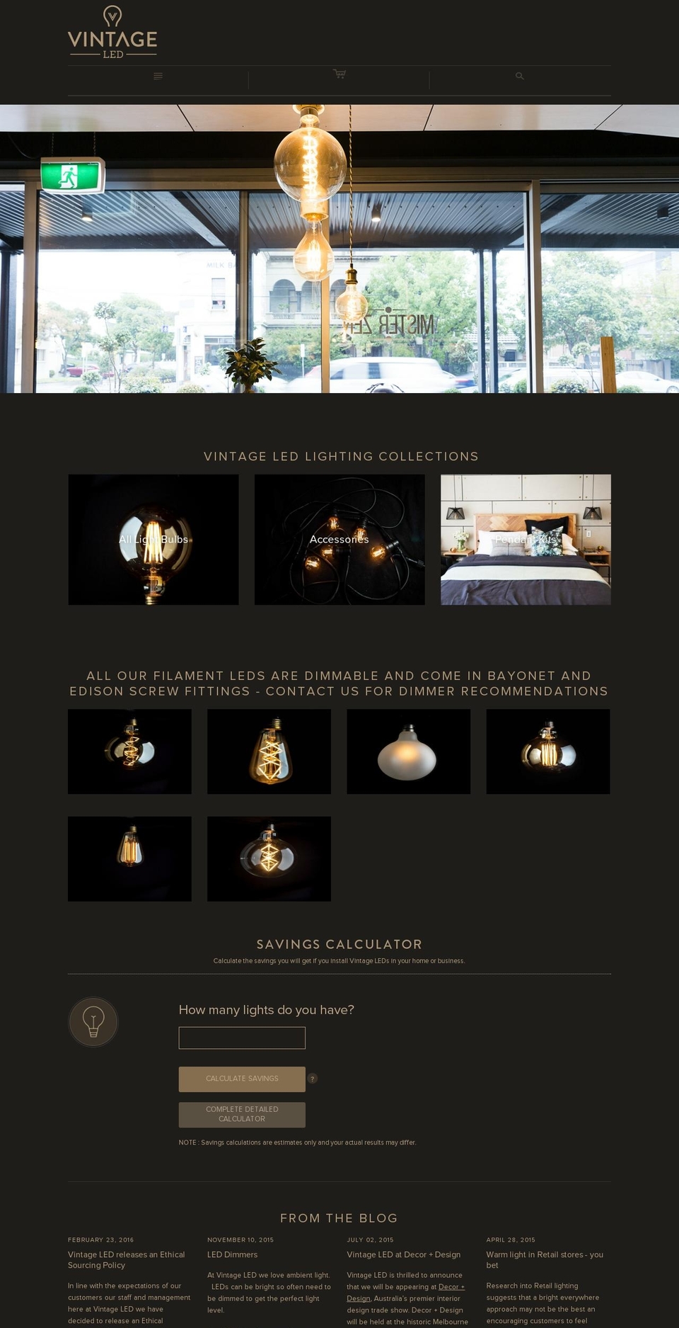 vintageled.com.au shopify website screenshot