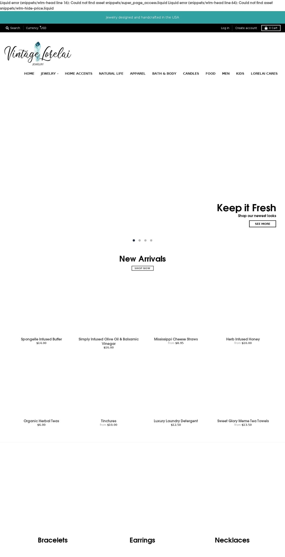 vintagelorelai.com shopify website screenshot