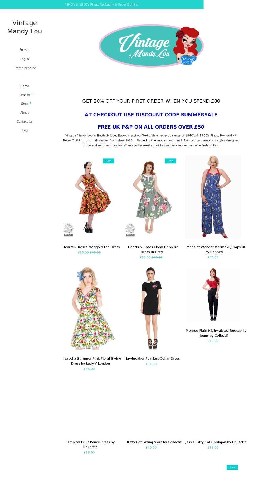 vintagemandylou.com — Shopify storefront screenshot
