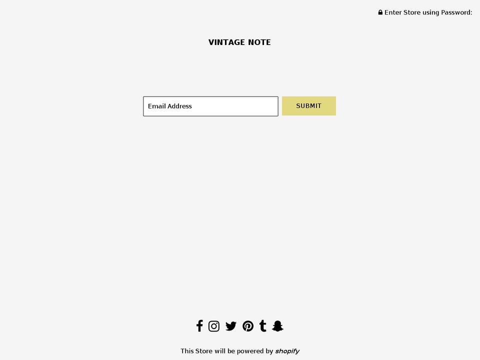 vintagenote.com — Shopify storefront screenshot