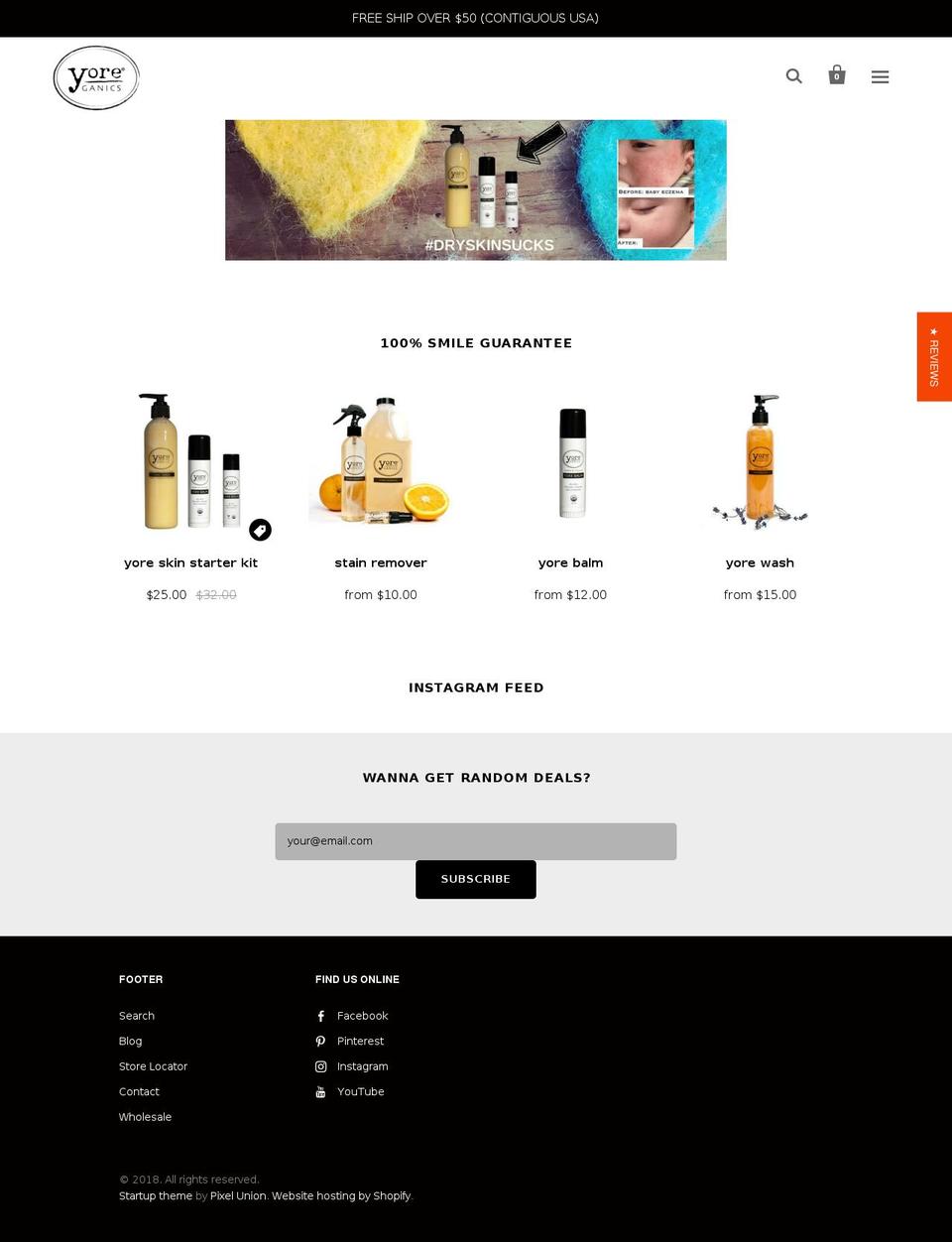 vintageorganics.com — Shopify storefront screenshot