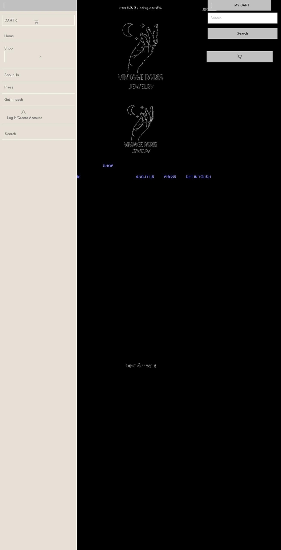 vintageparisjewelry.com shopify website screenshot