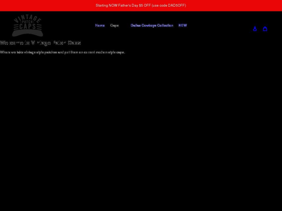vintagepatchcaps.com shopify website screenshot