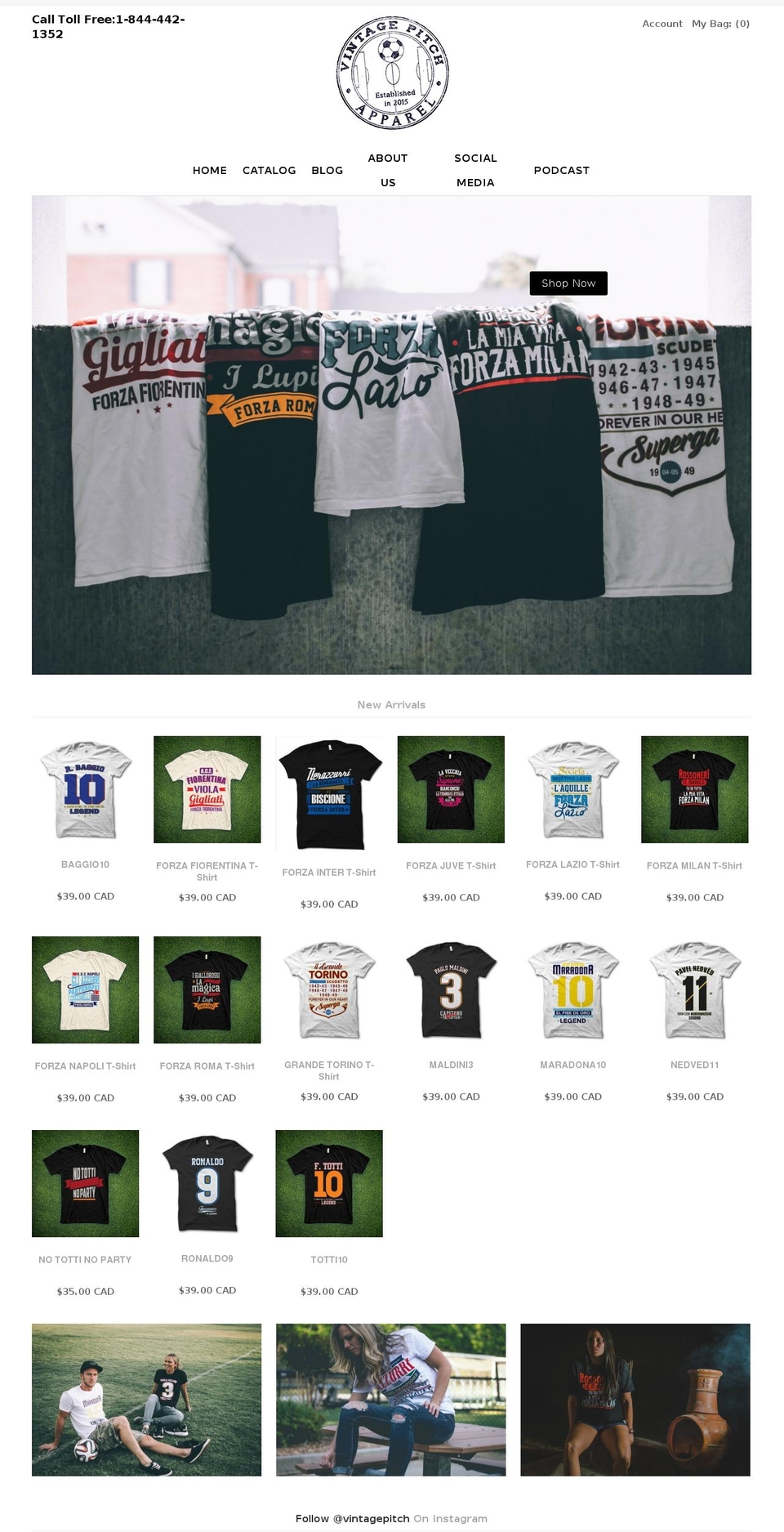 vintagepitch.com shopify website screenshot