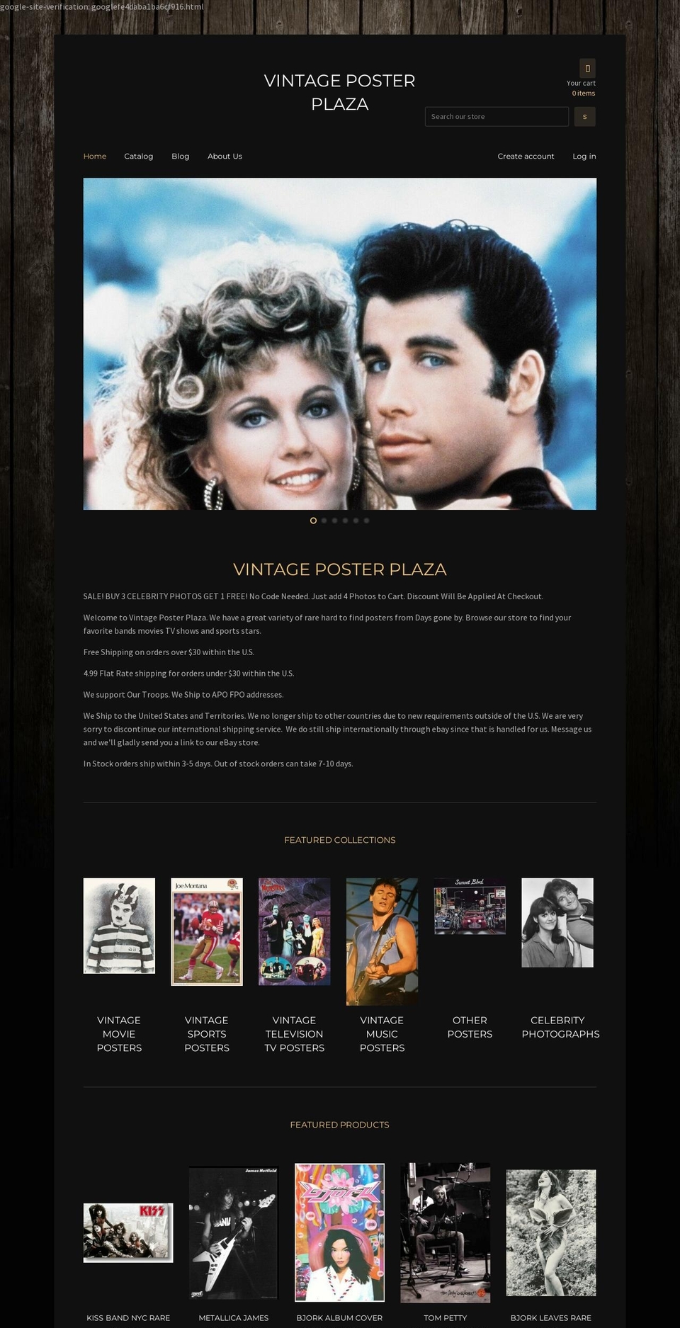 vintageposterplaza.com shopify website screenshot
