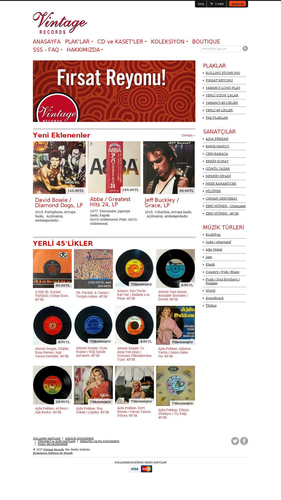 Radiance Shopify theme site example vintagerecord.net