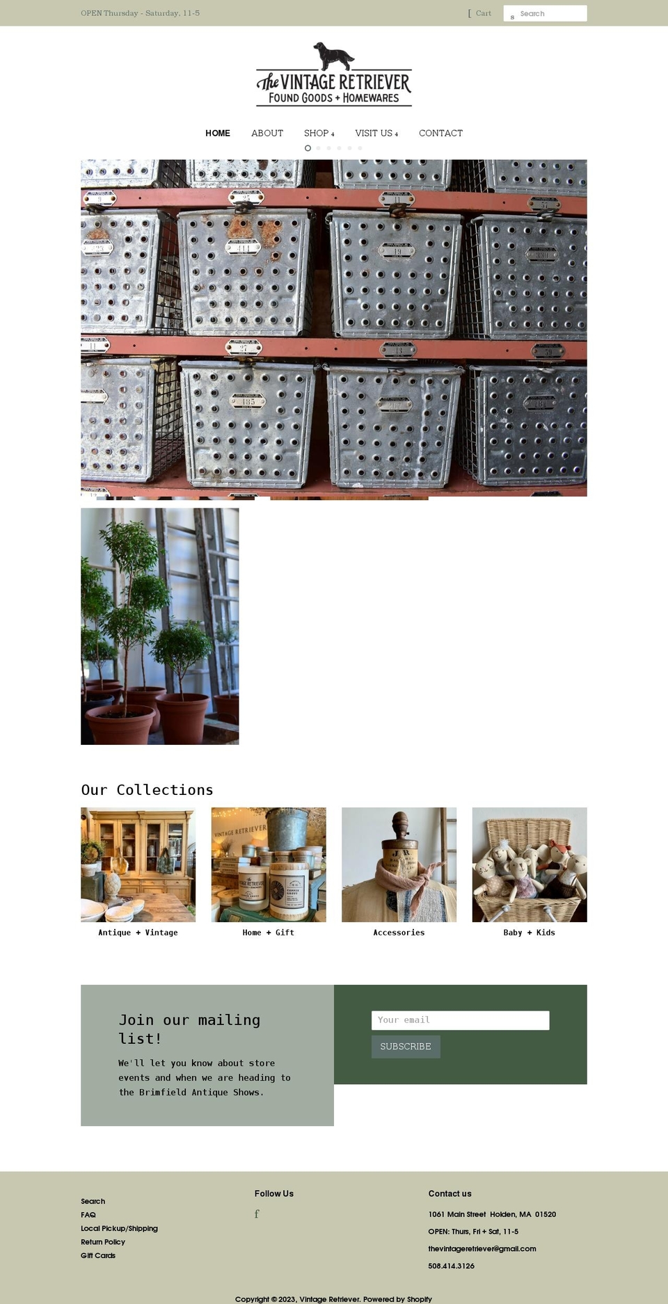 vintageretriever.com shopify website screenshot