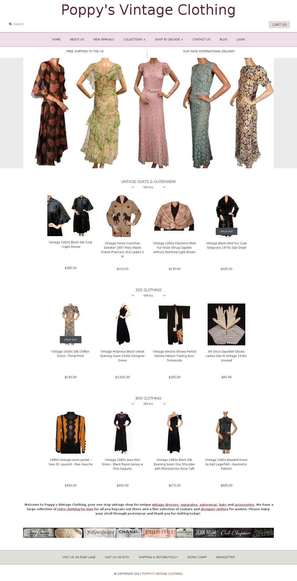 vintageretroclothing.com shopify website screenshot