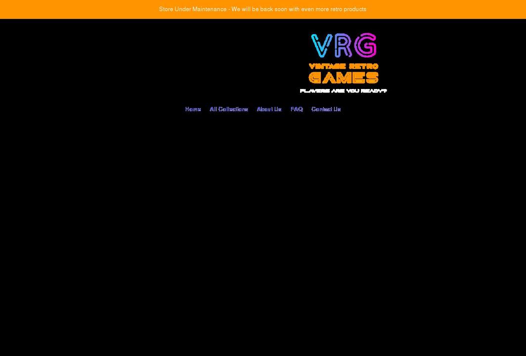 vintageretrogames.com shopify website screenshot