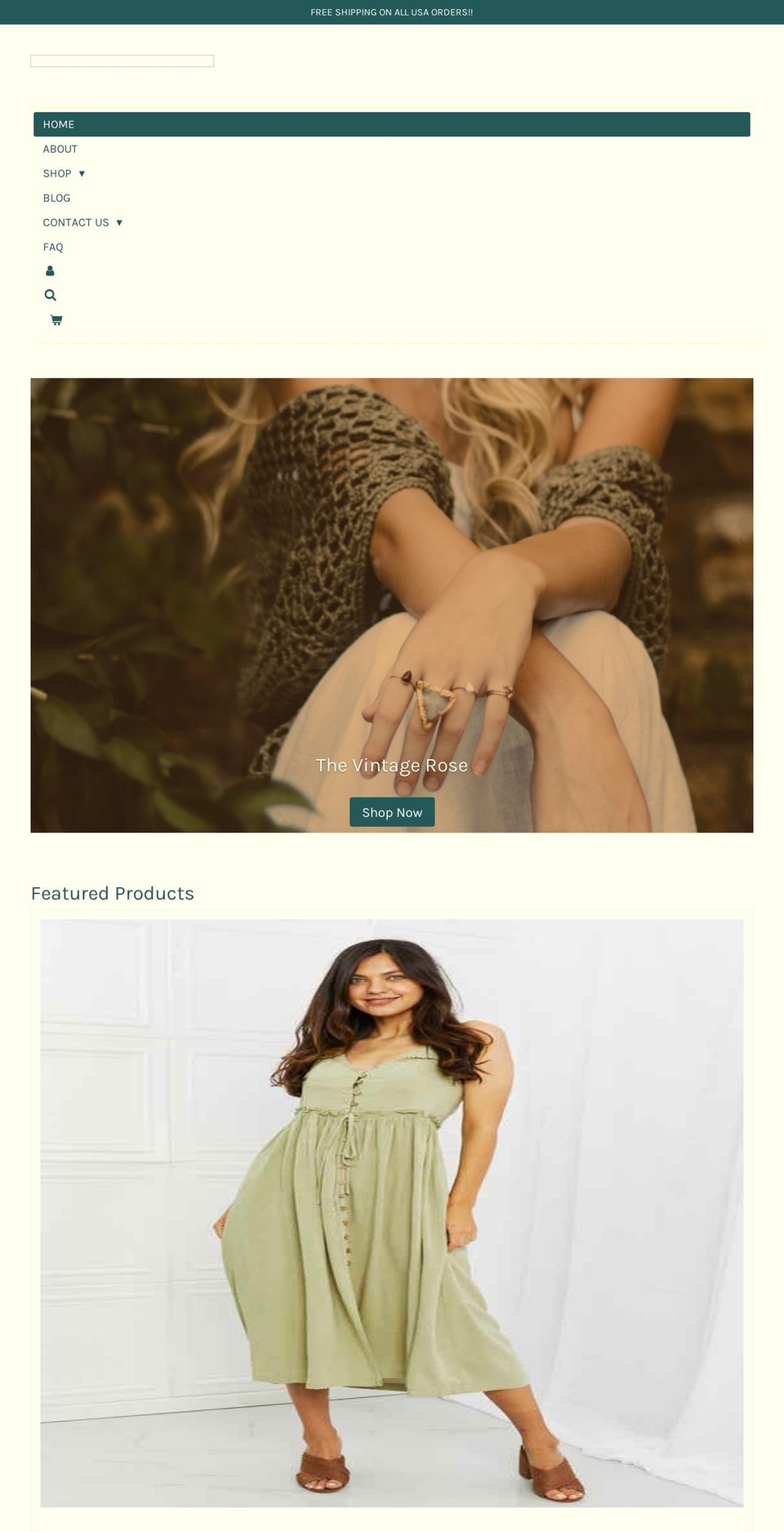 Cindy-shopify-theme- Shopify theme site example vintageroseshop.com