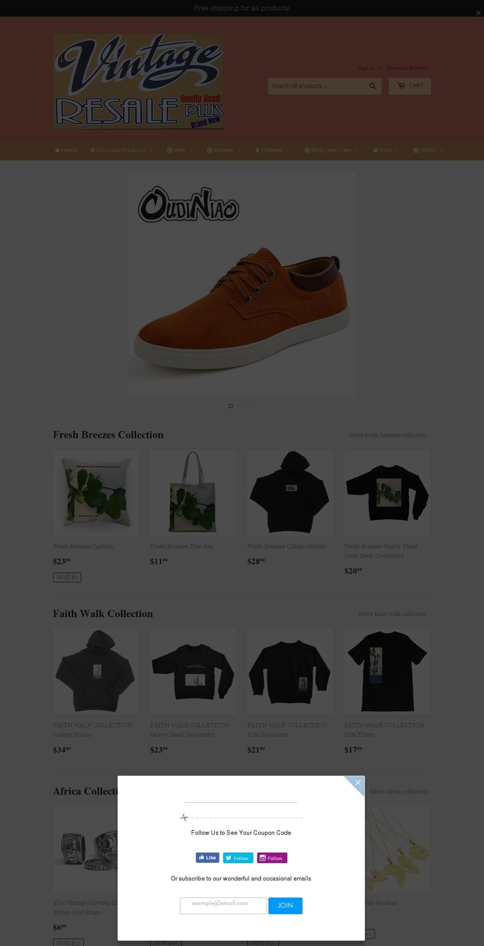 vintagerplus.com — Shopify storefront screenshot