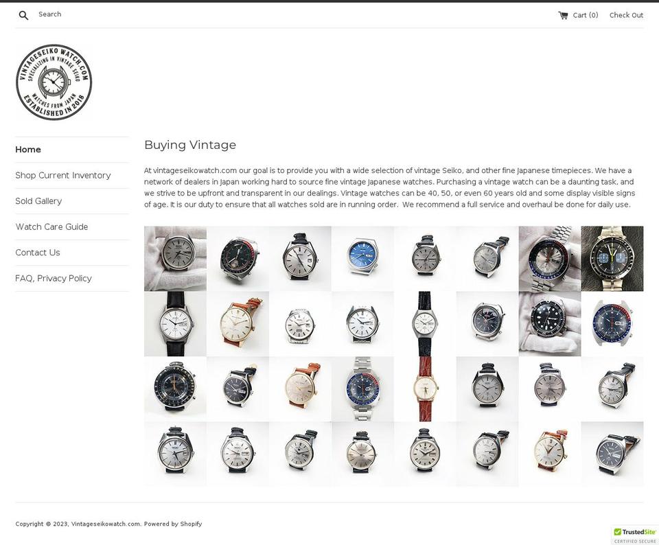vintageseikowatch.com — Shopify storefront screenshot