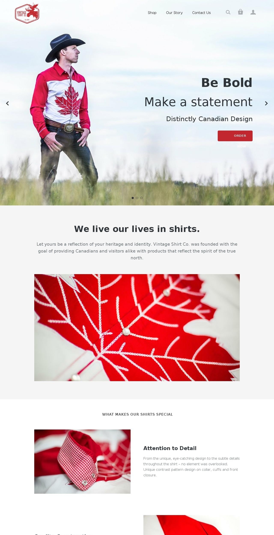 vintageshirtco.com — Shopify storefront screenshot