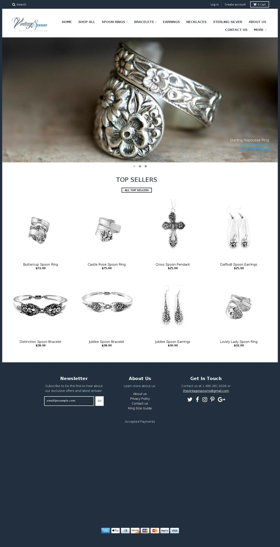 vintagesilverspoon.com shopify website screenshot