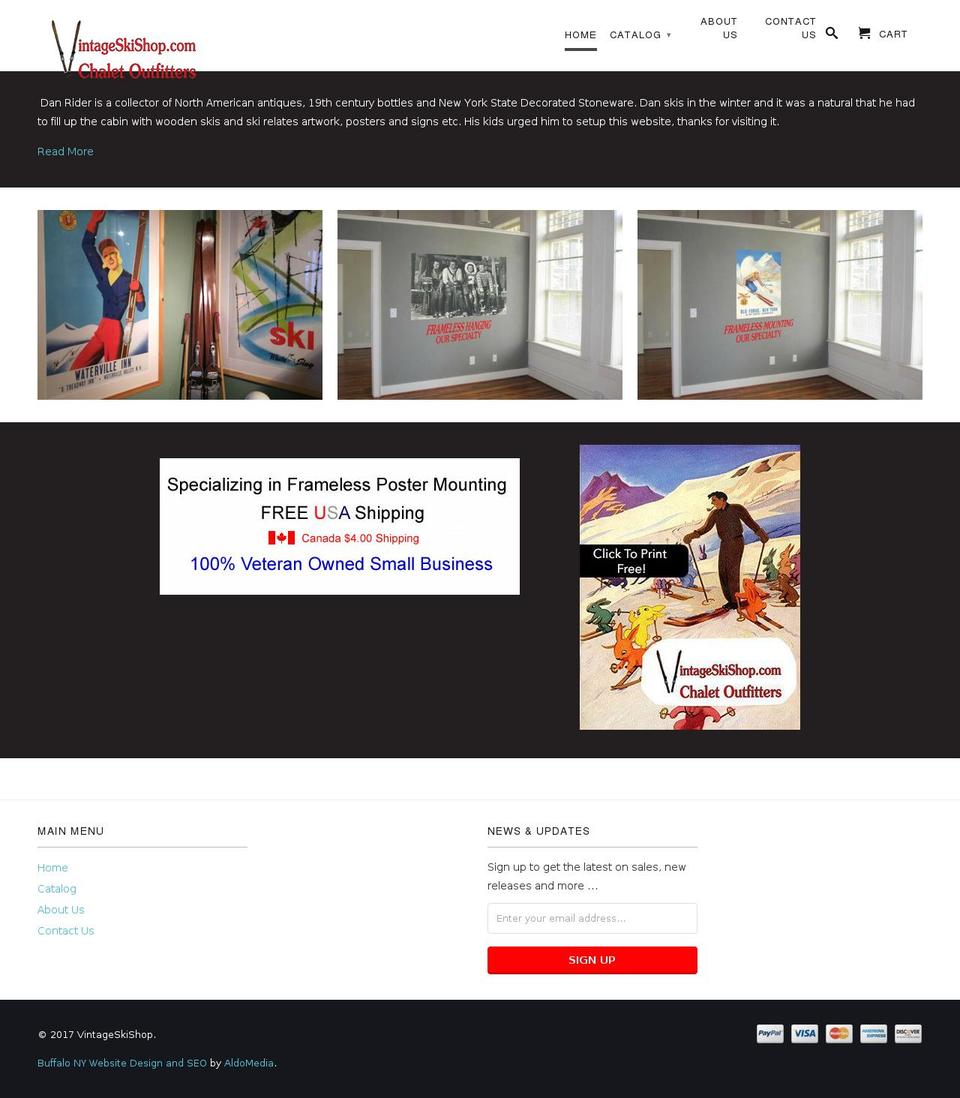 vintageskishop.com shopify website screenshot