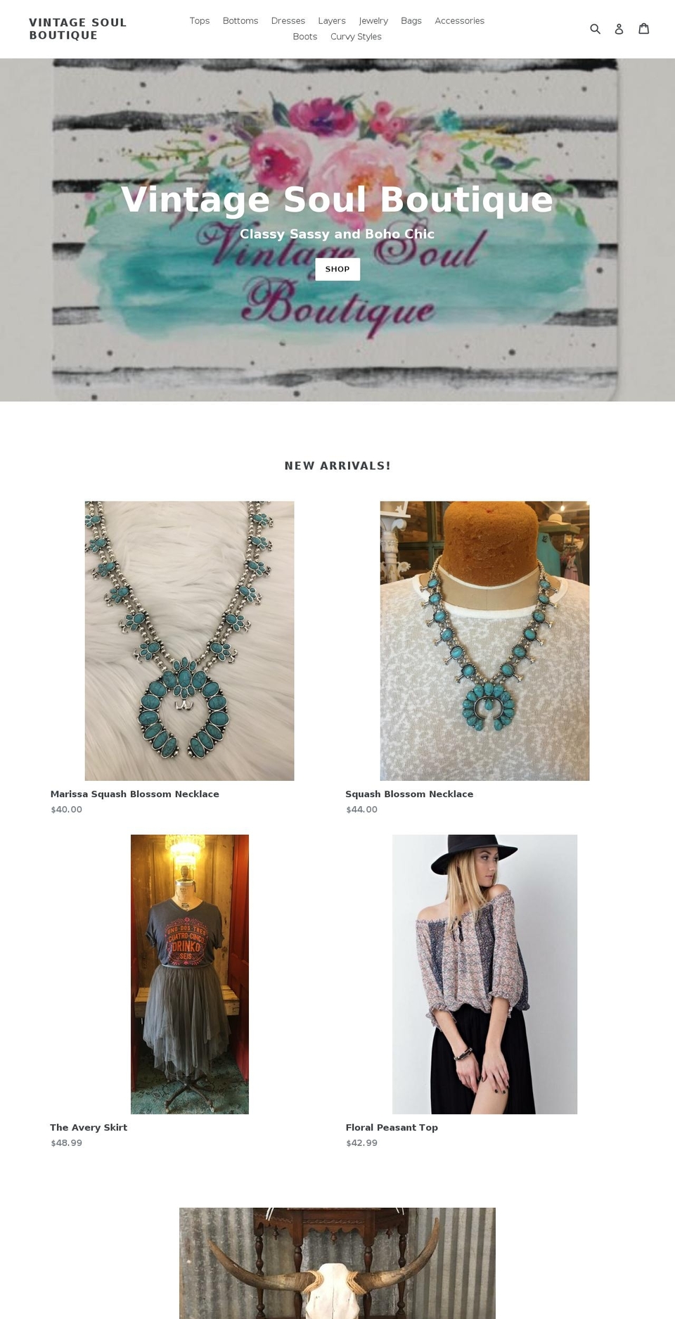 vintagesoulboutique.com shopify website screenshot