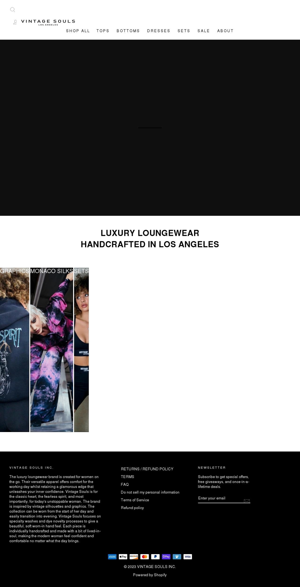 vintagesouls.com shopify website screenshot