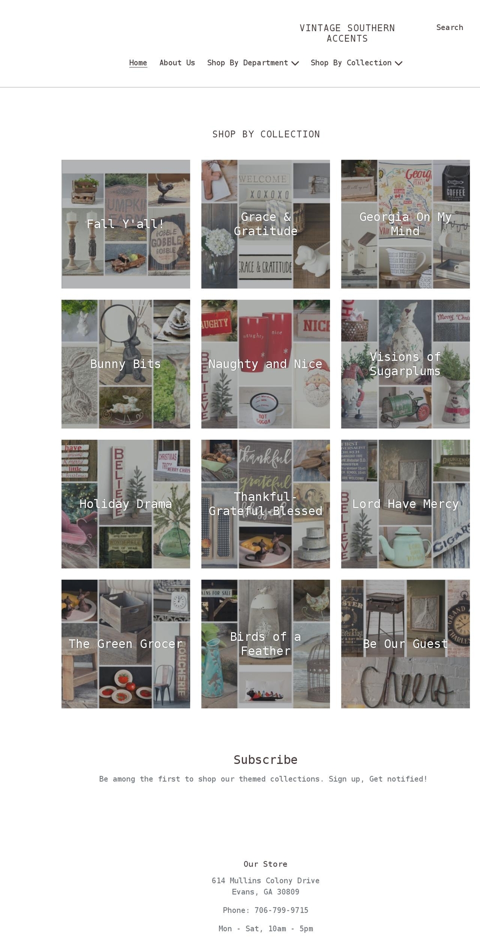 vintagesouthernaccents.com shopify website screenshot