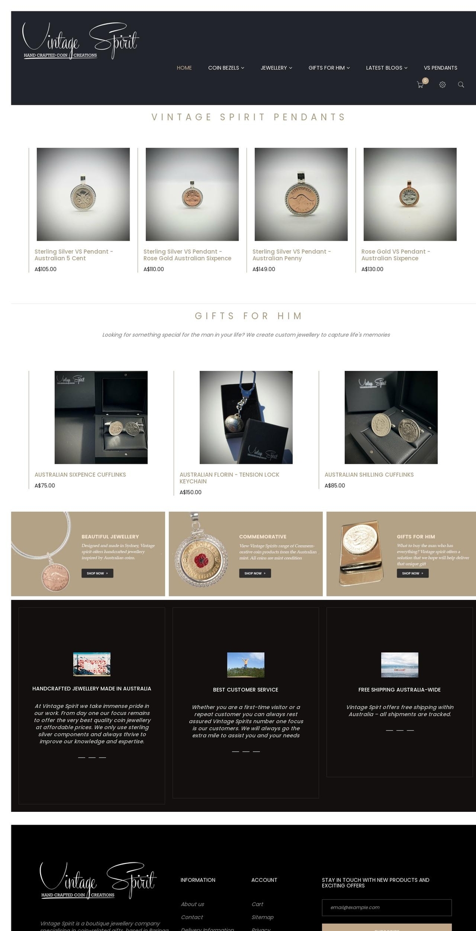 vintagespirit.com.au shopify website screenshot