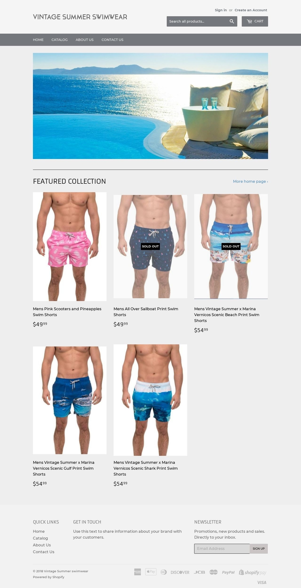 vintagesummerswimwear.com — Shopify storefront screenshot