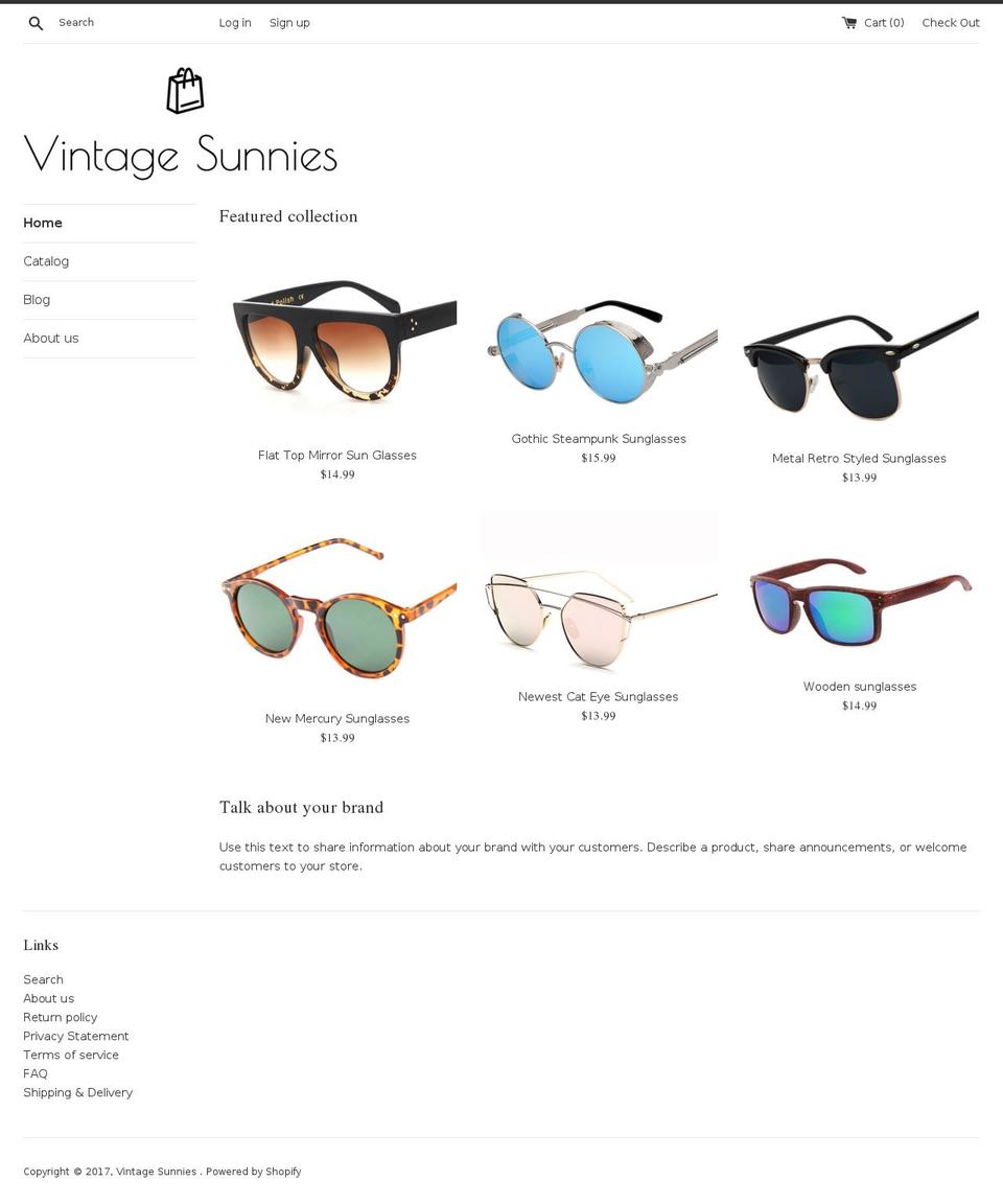 vintagesunnies.com shopify website screenshot