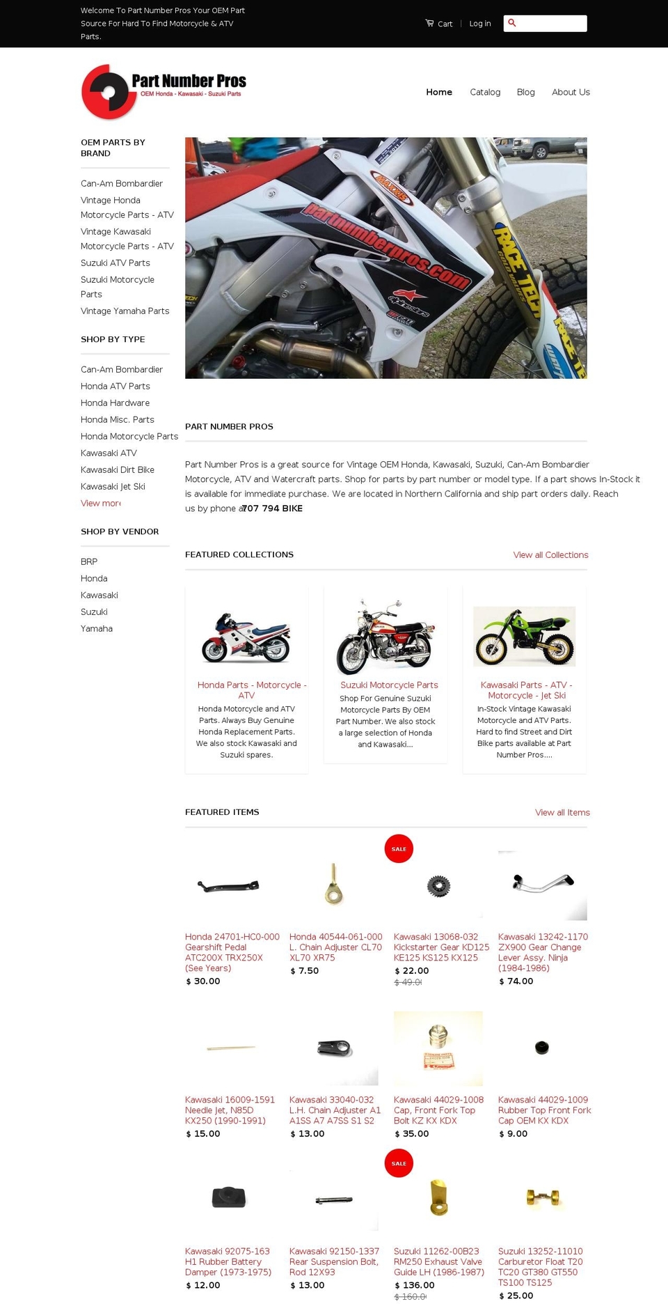 vintagesuzukiparts.com shopify website screenshot