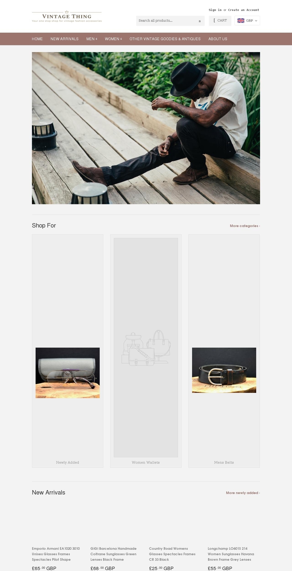 vintagething.com shopify website screenshot