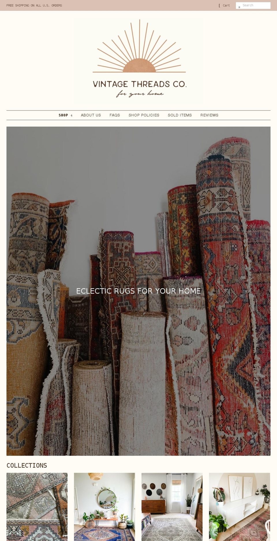 vintagethreadsco.com shopify website screenshot