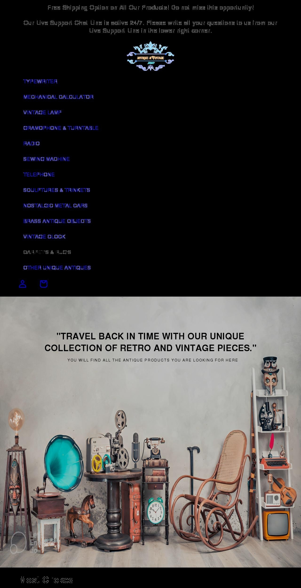 vintagetypeshop.com shopify website screenshot