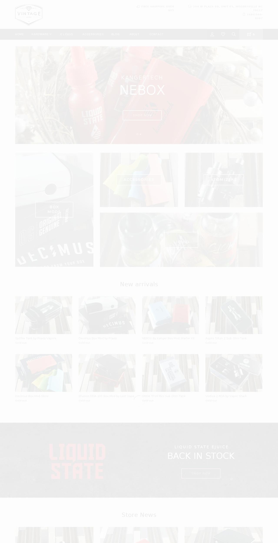 stage-theme-package Shopify theme site example vintagevapesnc.com