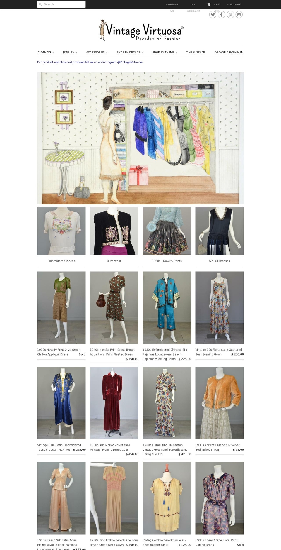vintagevirtuoso.com shopify website screenshot