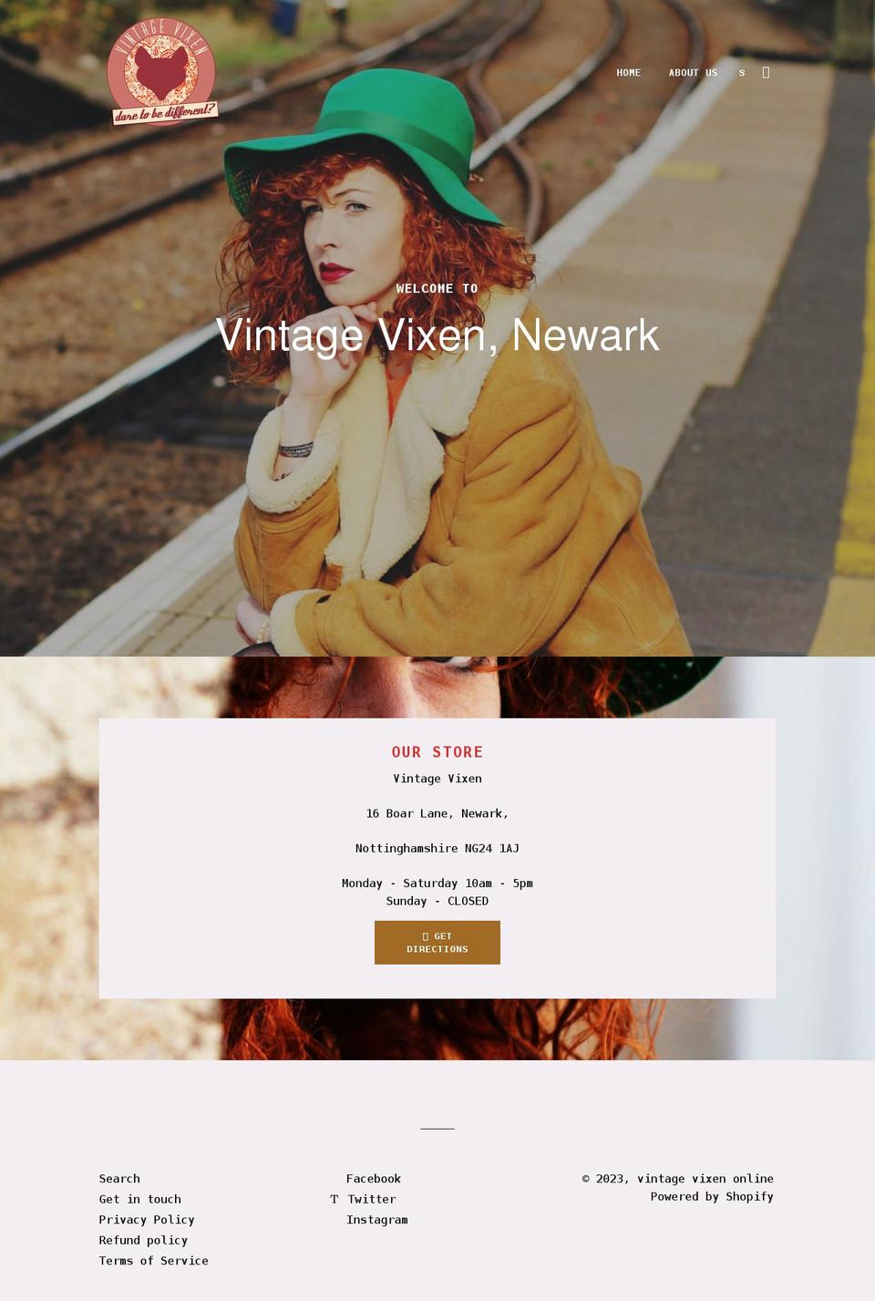 vintagevixen.net shopify website screenshot