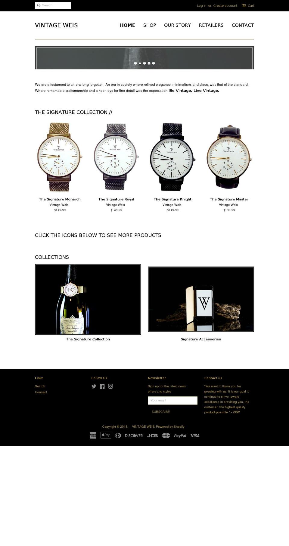 vintageweis.com shopify website screenshot
