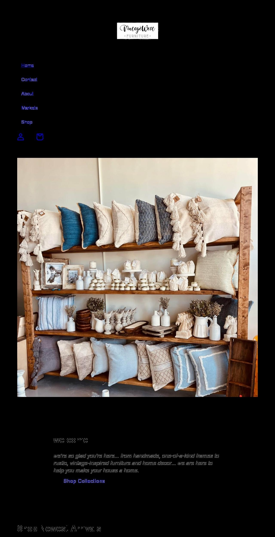 vintagewest.net shopify website screenshot