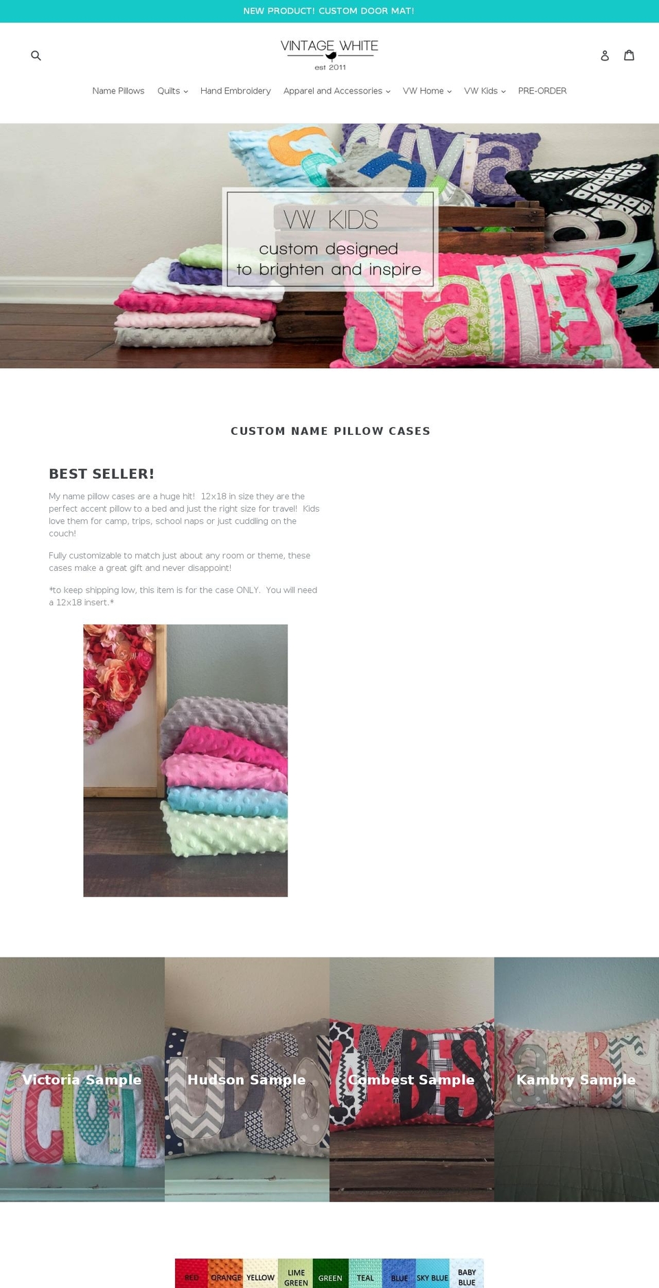 vintagewhite.net shopify website screenshot