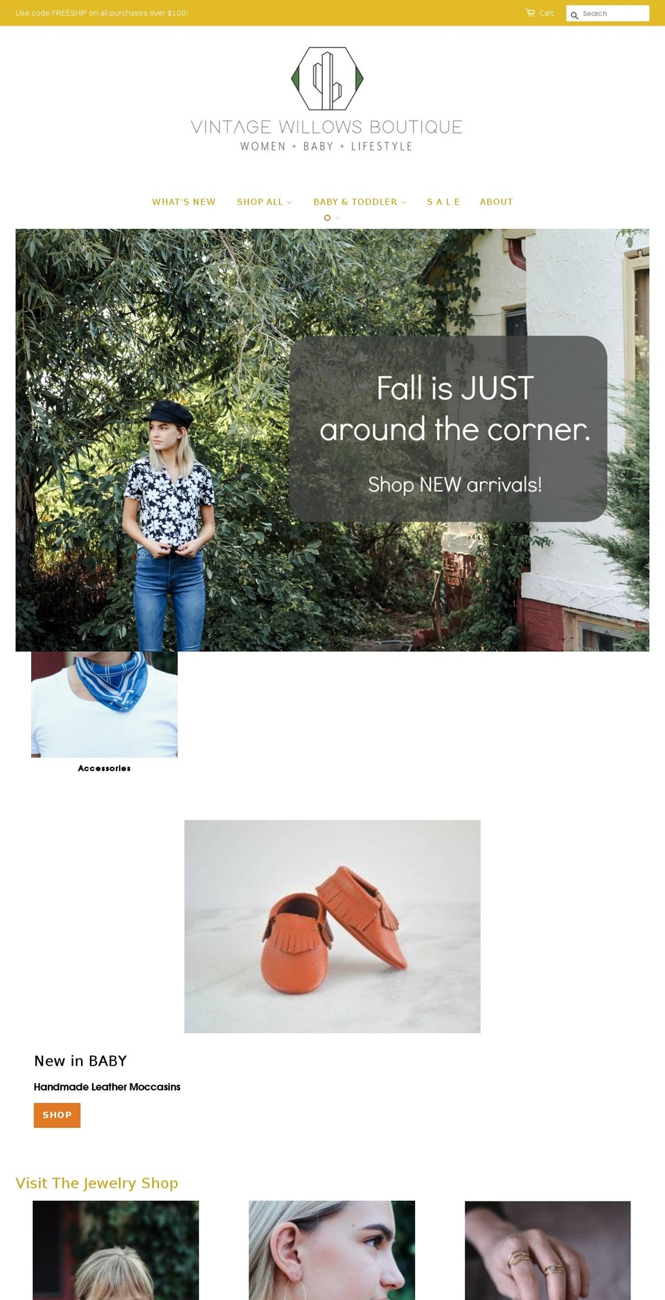 vintagewillows.com shopify website screenshot