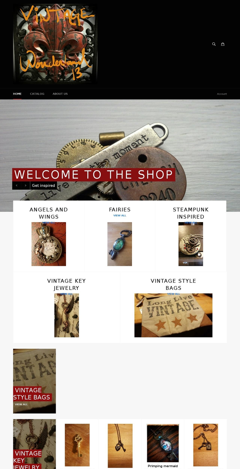 vintagewonderland13.com — Shopify storefront screenshot