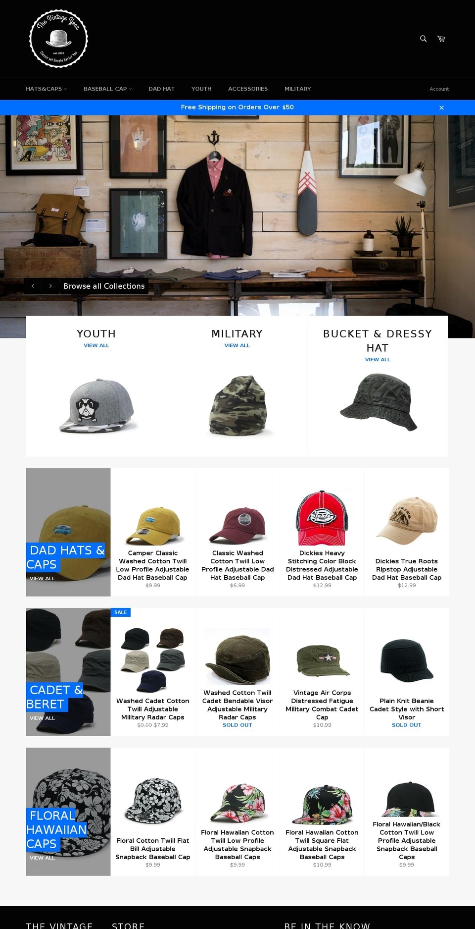 vintageyearstore.com shopify website screenshot