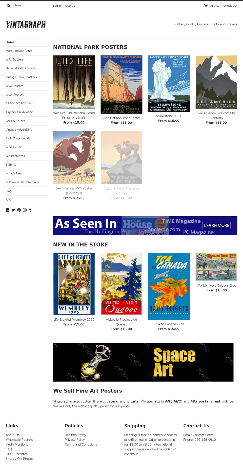 vintagraphart.com shopify website screenshot