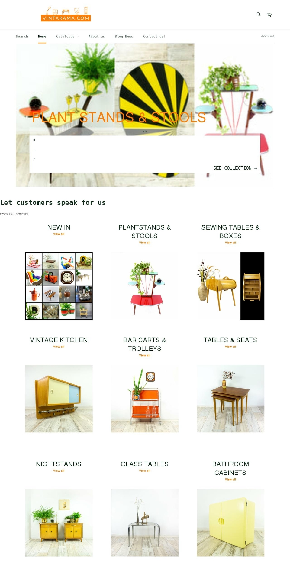 vintarama.com shopify website screenshot